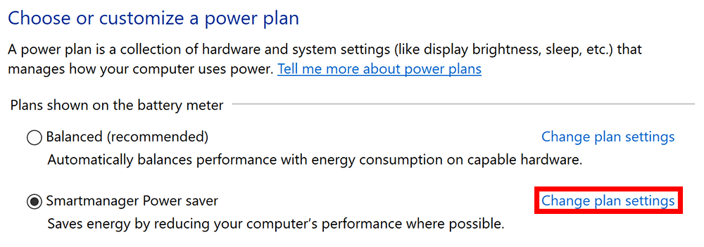 Choose Power Plan Choose Power Plan